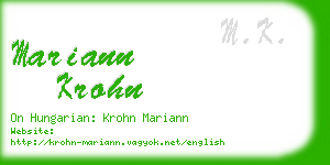 mariann krohn business card